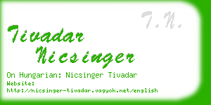 tivadar nicsinger business card
